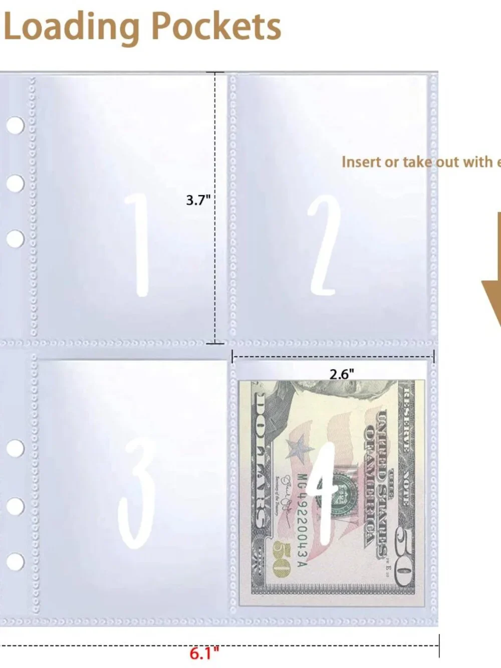 25 Pcs 4 Pocket 100 Envelopes Money Saving Challenge Sleeves and Tracker Sheet P